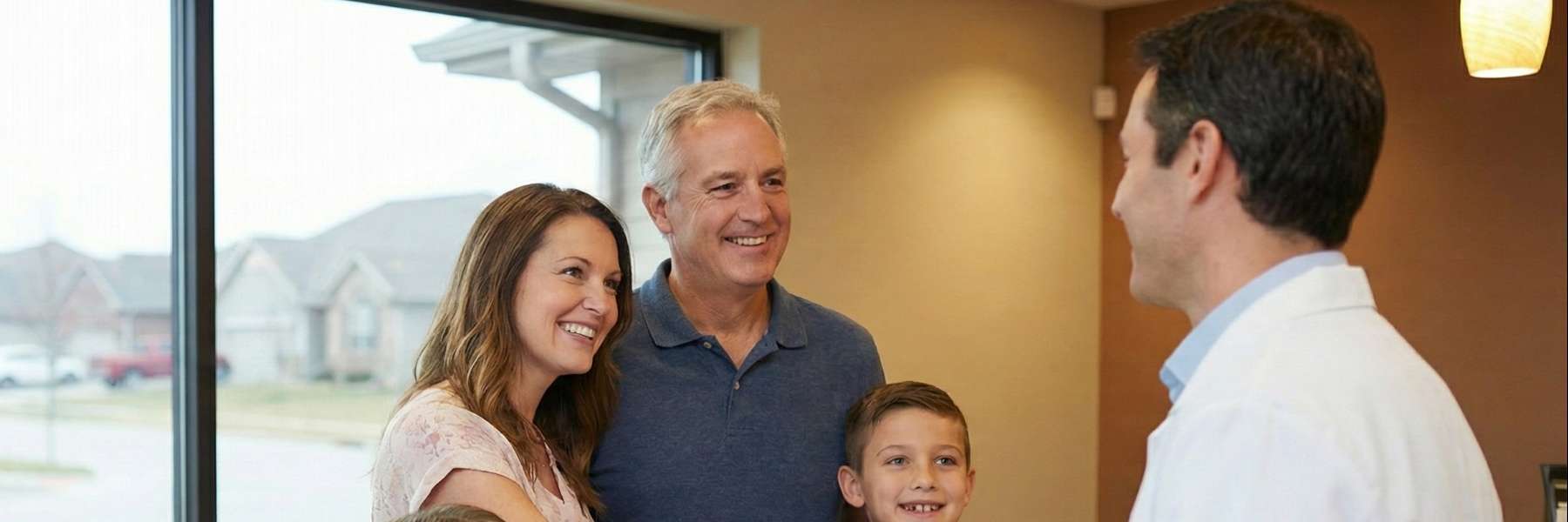 Family consulting with a doctor, illustrating how to choose the right family dentist in Duncan, BC.